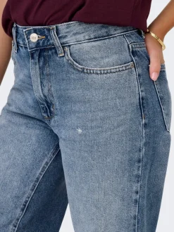 Discount ONLELLA Mellemhøj talje Wide leg fit Jeans Dame Jeans|Jeans