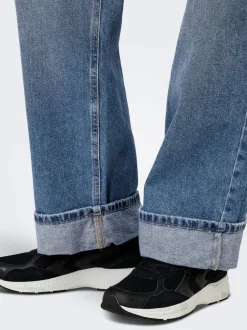 Discount ONLELLA Mellemhøj talje Wide leg fit Jeans Dame Jeans|Jeans