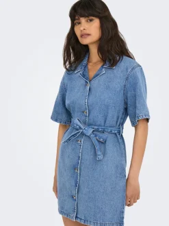Hot ONLELLIE Kort kjole Dame Kjoler|Double Denim