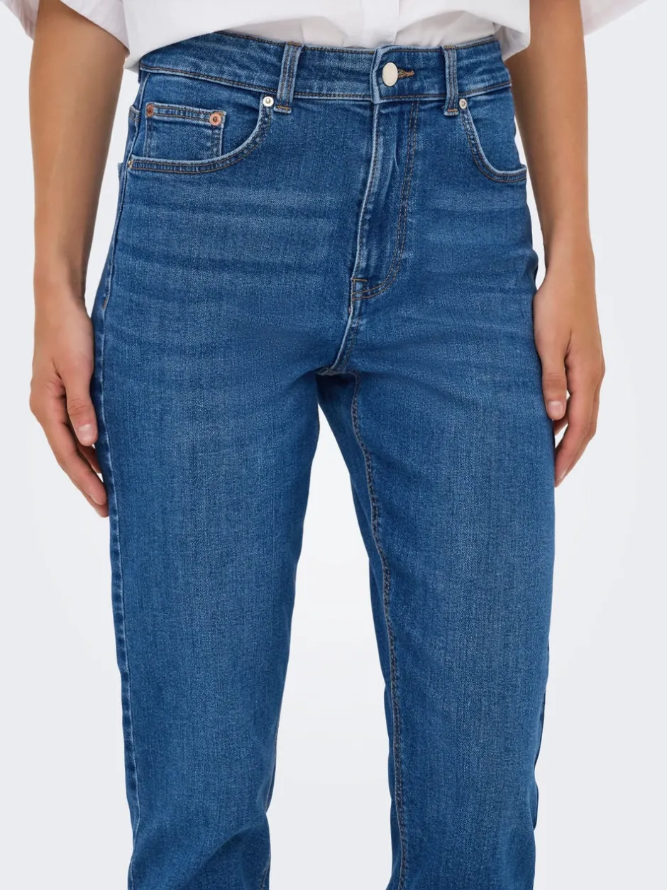 Best ONLEMEL Høj talje Straight fit Ankellængde Jeans Dame Jeans|Jeans