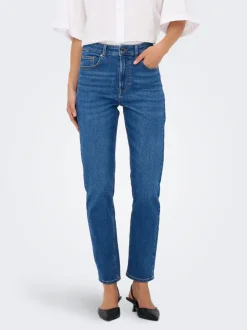 Best ONLEMEL Høj talje Straight fit Ankellængde Jeans Dame Jeans|Jeans