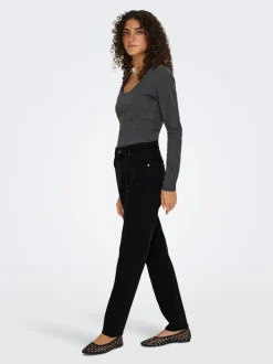 Discount ONLEMEL Høj talje Straight fit Ankellængde Jeans Dame Jeans|Jeans