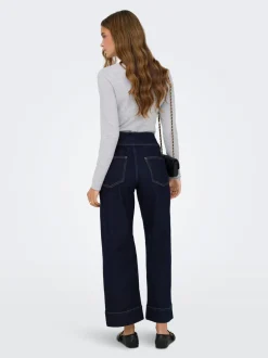 Discount ONLEMILIA Høj talje Bred pasform - beskåret Jeans Dame Jeans|Jeans