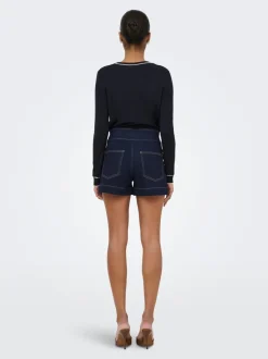 Hot ONLEMILIA Høj talje Regular fit Denim-shorts Dame Shorts|Double Denim