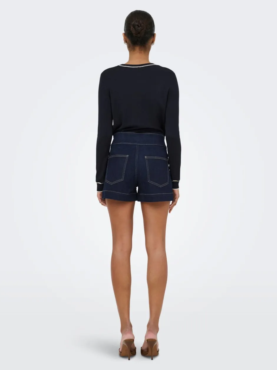 Hot ONLEMILIA Høj talje Regular fit Denim-shorts Dame Shorts|Double Denim