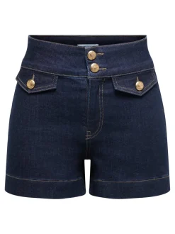 Hot ONLEMILIA Høj talje Regular fit Denim-shorts Dame Shorts|Double Denim