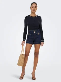 Hot ONLEMILIA Høj talje Regular fit Denim-shorts Dame Shorts|Double Denim