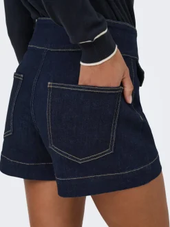 Hot ONLEMILIA Høj talje Regular fit Denim-shorts Dame Shorts|Double Denim