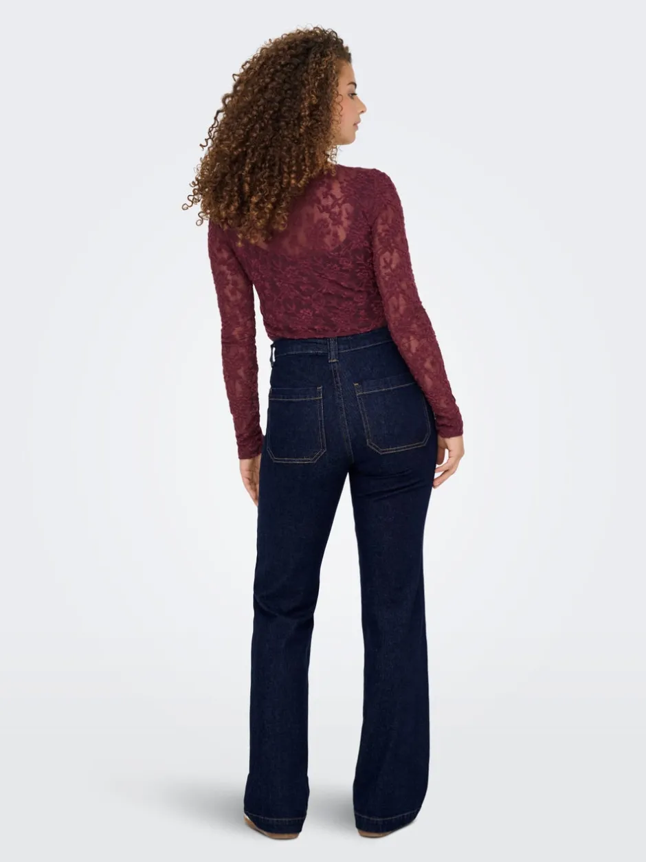 Best ONLEMILY Høj talje Flared fit Jeans Dame Jeans|Jeans