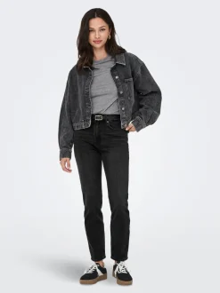 Discount ONLEMILY Høj talje Straight fit Ankellængde Jeans Dame Jeans|Jeans