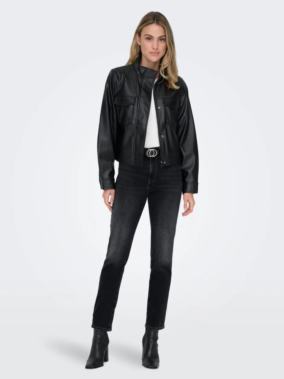 Outlet ONLEMILY Høj talje Straight fit Ankellængde Jeans Dame Jeans|Jeans