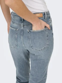 Discount ONLEMILY Høj talje Straight fit Ankellængde Jeans Dame Jeans|Jeans