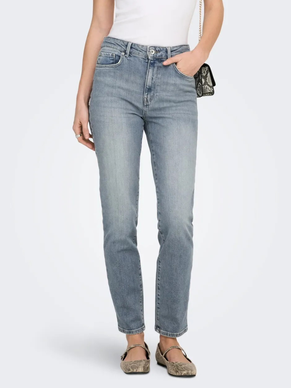 Discount ONLEMILY Høj talje Straight fit Ankellængde Jeans Dame Jeans|Jeans