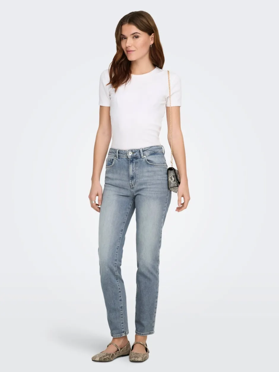 Discount ONLEMILY Høj talje Straight fit Ankellængde Jeans Dame Jeans|Jeans