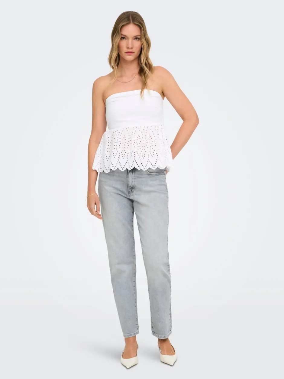 Hot ONLEMILY Høj talje Straight fit Ankellængde Jeans Dame Jeans|Jeans