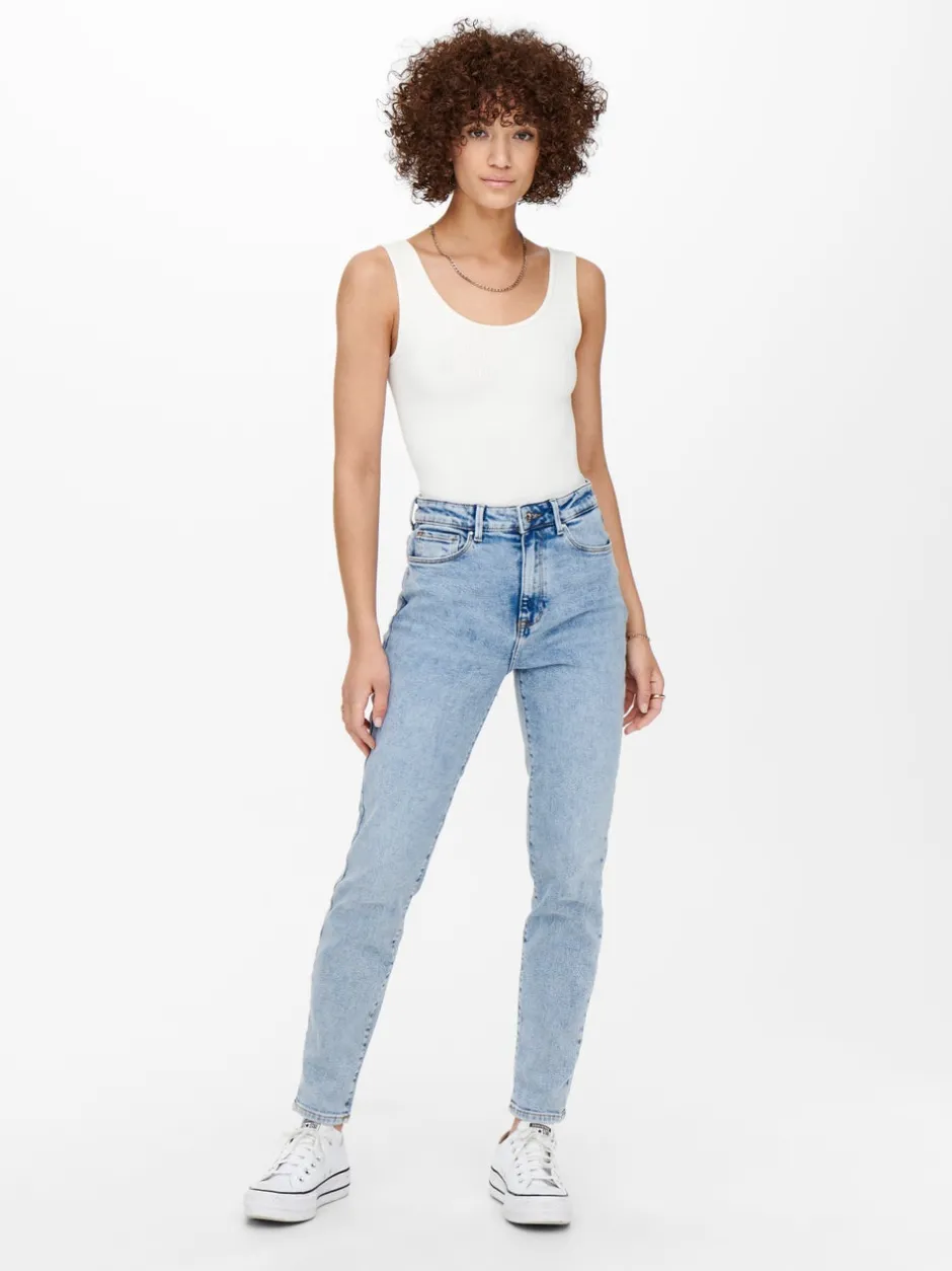 Best ONLEMILY Høj talje Straight fit Ankellængde Jeans Dame Jeans|Jeans
