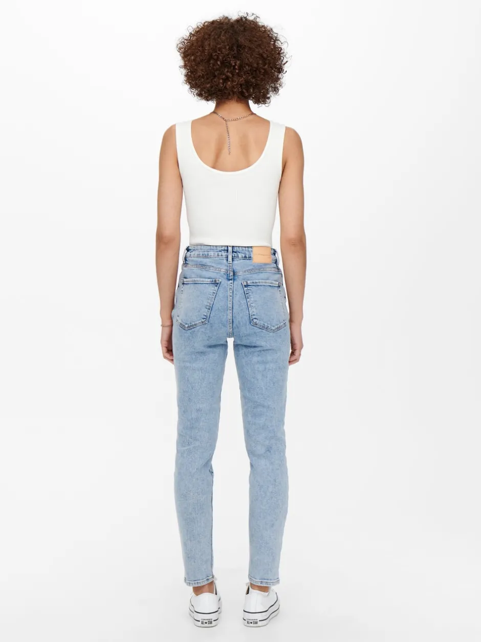 Best ONLEMILY Høj talje Straight fit Ankellængde Jeans Dame Jeans|Jeans