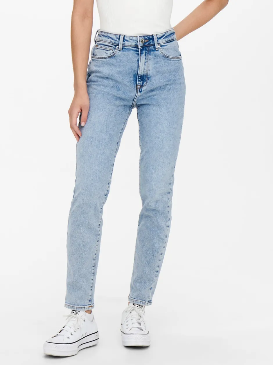 Best ONLEMILY Høj talje Straight fit Ankellængde Jeans Dame Jeans|Jeans