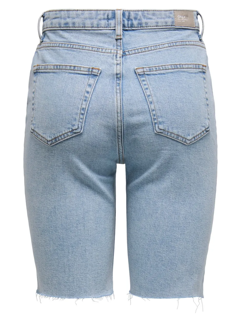 Clearance ONLEMILY Høj talje Straight fit Denim-shorts Dame Shorts|Double Denim