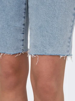 Clearance ONLEMILY Høj talje Straight fit Denim-shorts Dame Shorts|Double Denim