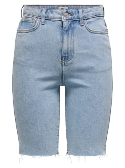 Clearance ONLEMILY Høj talje Straight fit Denim-shorts Dame Shorts|Double Denim