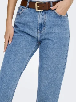 Clearance ONLEMILY Høj talje Straight fit Cropped Jeans Dame Jeans|Jeans