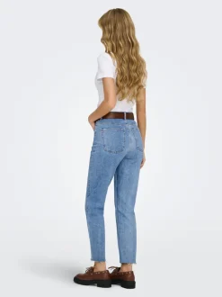 Clearance ONLEMILY Høj talje Straight fit Cropped Jeans Dame Jeans|Jeans