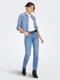 Hot ONLEMILY Høj talje Straight fit Ankellængde Jeans Dame Jeans|Jeans