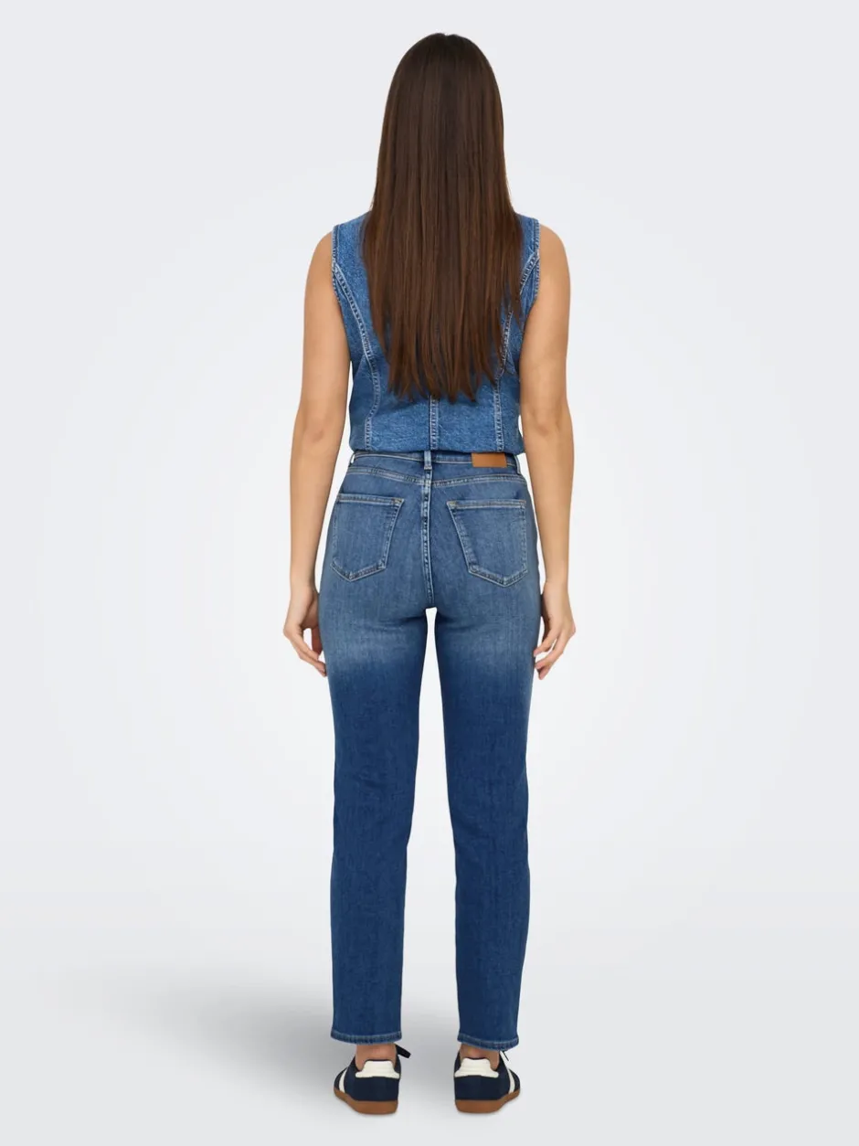Best ONLEMILY Høj talje Straight fit Ankellængde Jeans Dame Jeans|Jeans
