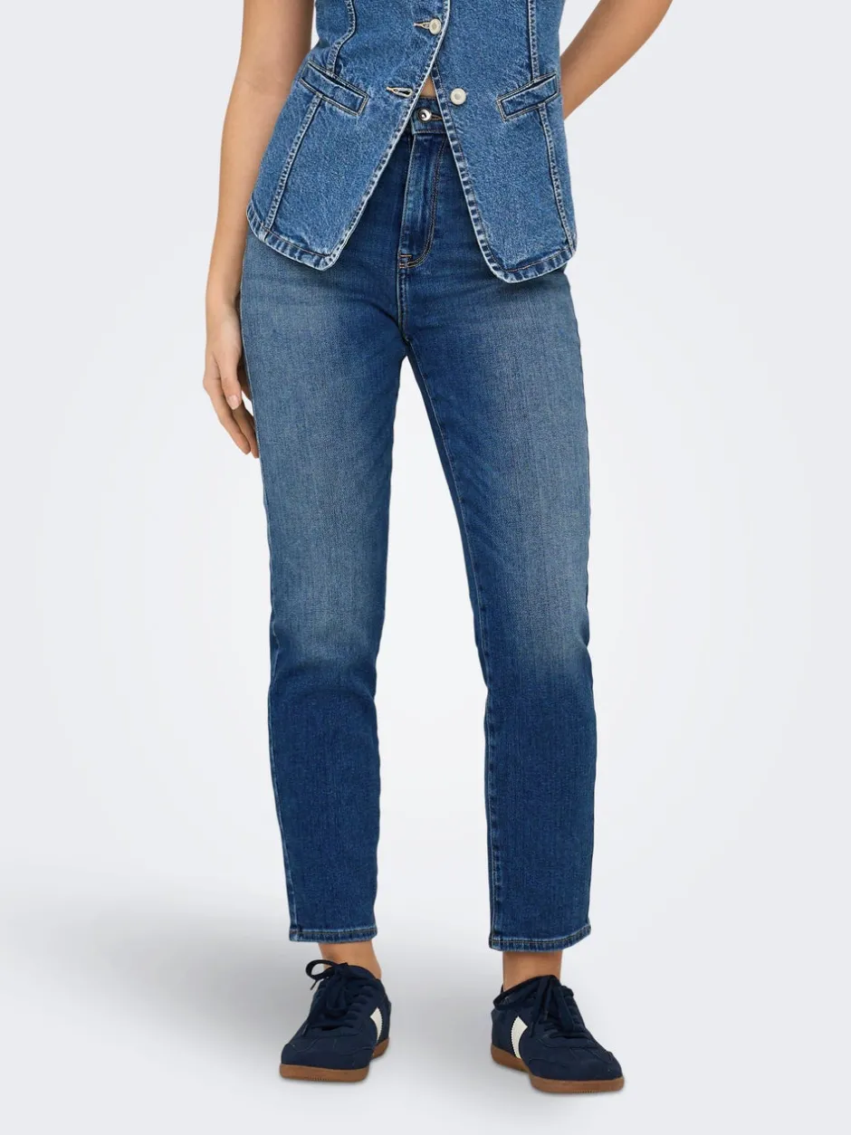 Best ONLEMILY Høj talje Straight fit Ankellængde Jeans Dame Jeans|Jeans
