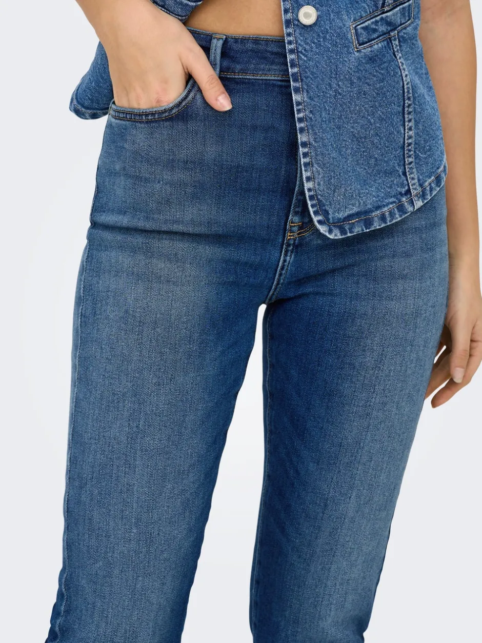 Best ONLEMILY Høj talje Straight fit Ankellængde Jeans Dame Jeans|Jeans