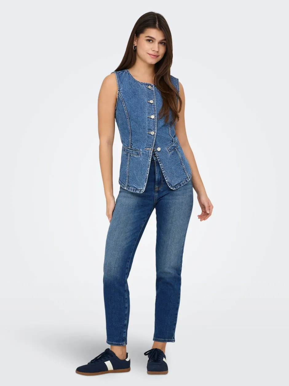 Best ONLEMILY Høj talje Straight fit Ankellængde Jeans Dame Jeans|Jeans
