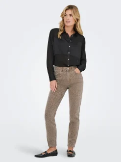 Hot ONLEMILY Høj talje Straight fit Ankellængde Jeans Dame Jeans|Jeans
