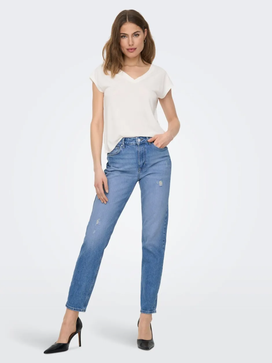 ONLEMILY Høj talje Straight fit Ankellængde Jeans Dame Jeans|Jeans