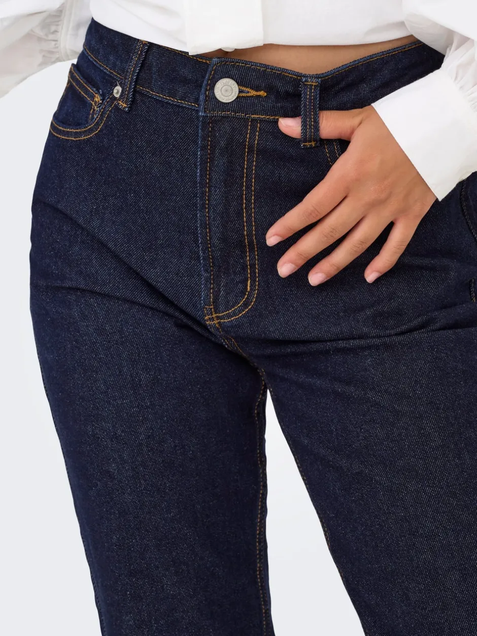 Outlet ONLEMILY Høj talje Straight fit Ankellængde Jeans Dame Jeans|Jeans