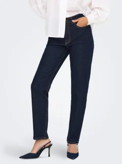 Outlet ONLEMILY Høj talje Straight fit Ankellængde Jeans Dame Jeans|Jeans