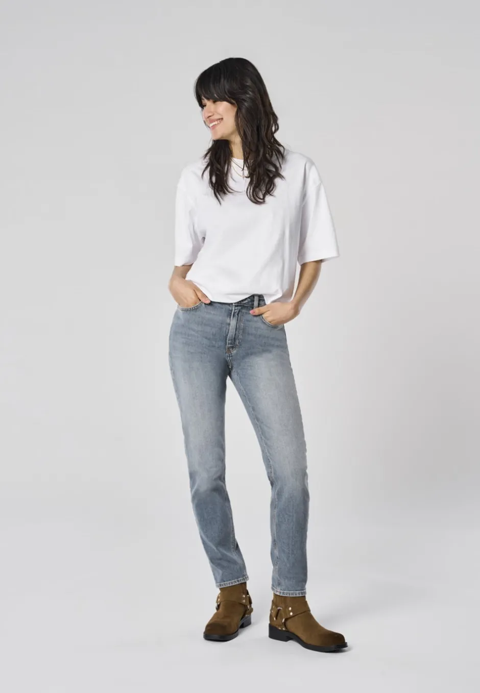 Discount ONLEMILY Høj talje Straight fit Ankellængde Jeans Dame Jeans|Jeans