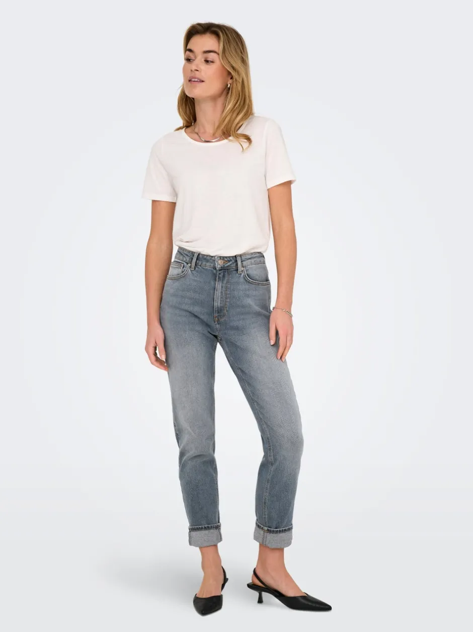 Discount ONLEMILY Høj talje Straight fit Ankellængde Jeans Dame Jeans|Jeans
