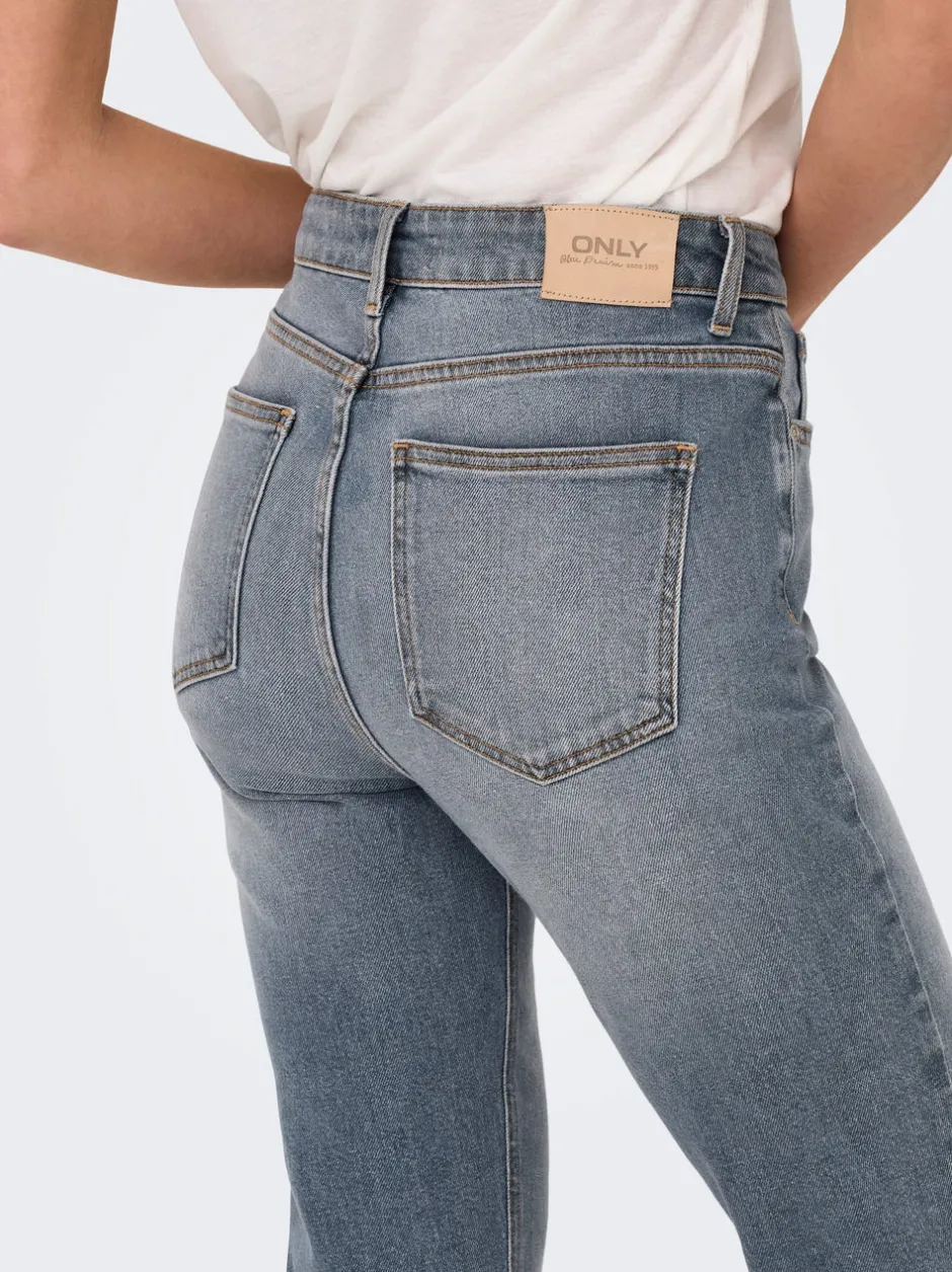 Discount ONLEMILY Høj talje Straight fit Ankellængde Jeans Dame Jeans|Jeans