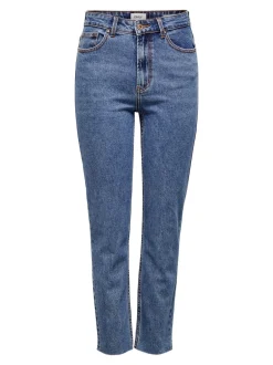 Online ONLEMILY Høj talje Straight fit Cropped Jeans Dame Jeans|Jeans