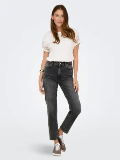 ONLEMILY Høj talje Straight fit Ankellængde Jeans Dame Jeans|Jeans