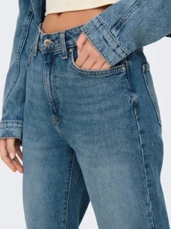 Online ONLEMILY Høj talje Straight fit Ankellængde Jeans Dame Jeans|Jeans