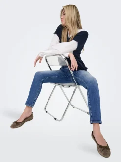 ONLEMILY-MILA Høj talje Straight fit Ankellængde Jeans Dame Jeans|Jeans