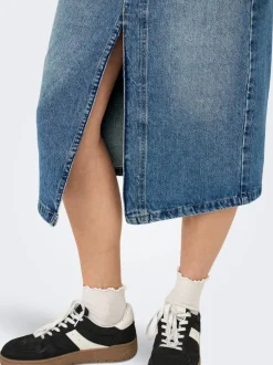 Discount ONLENYA Denim Denim-nederdel Midinederdel Dame Nederdele|Denimnederdele