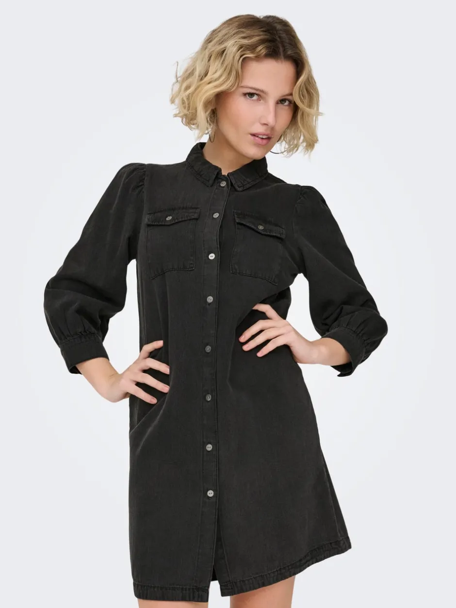 Discount -ONLFELICA Lang kjole Dame Kjoler|Double Denim