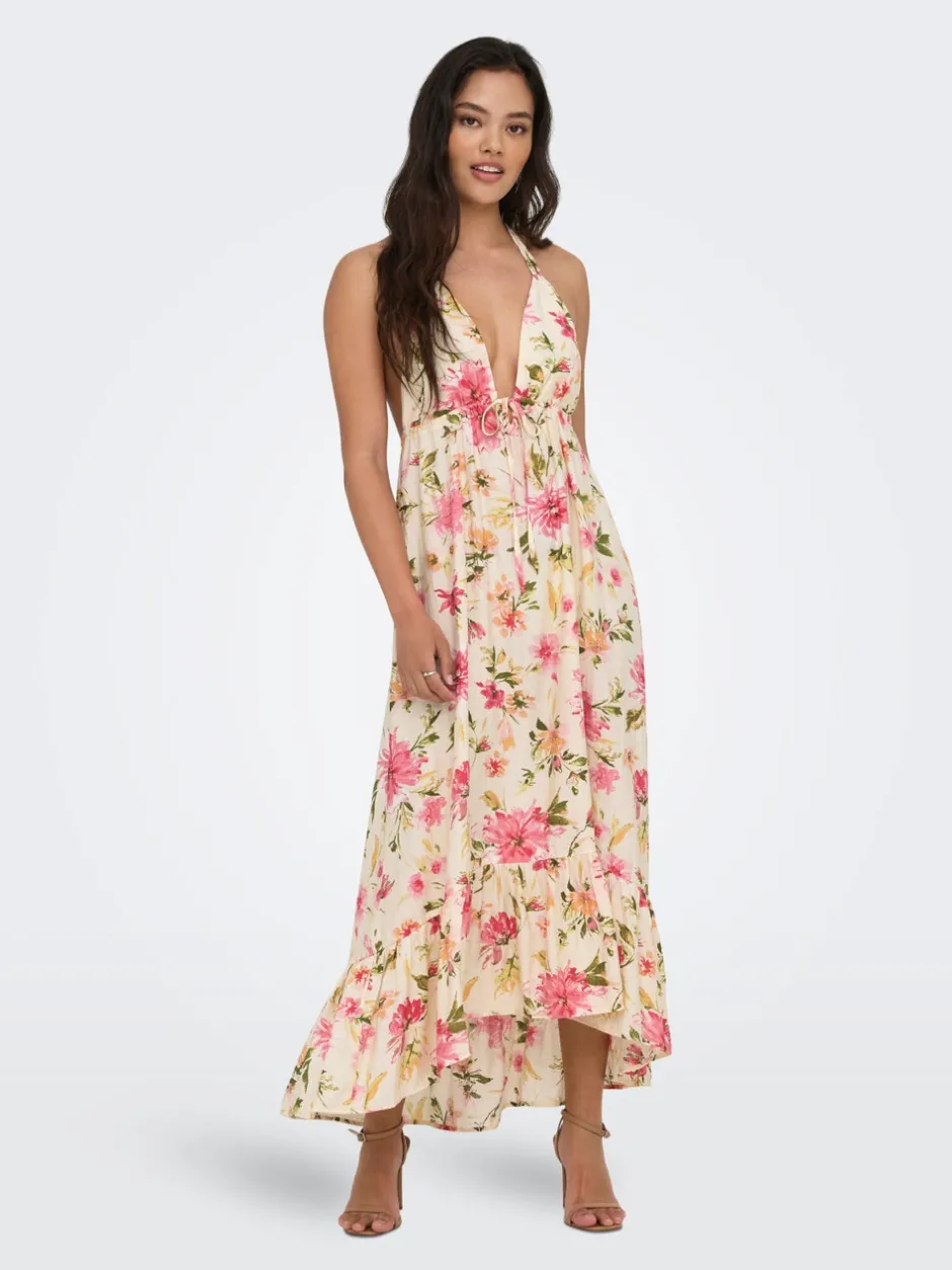Clearance ONLFLOWER Lang kjole Dame Kjoler