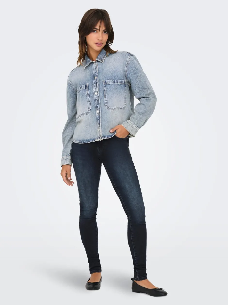 Clearance ONLFOREVER Høj talje Skinny fit Jeans Dame Jeans|Jeans
