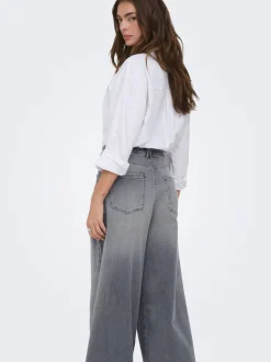 Online ONLFRANCESCA Mellemhøj talje Wide leg fit Jeans Dame Jeans|Jeans