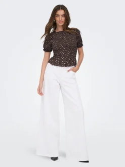 Discount ONLFRANCESCA Mellemhøj talje Wide leg fit Jeans Dame Jeans|Jeans