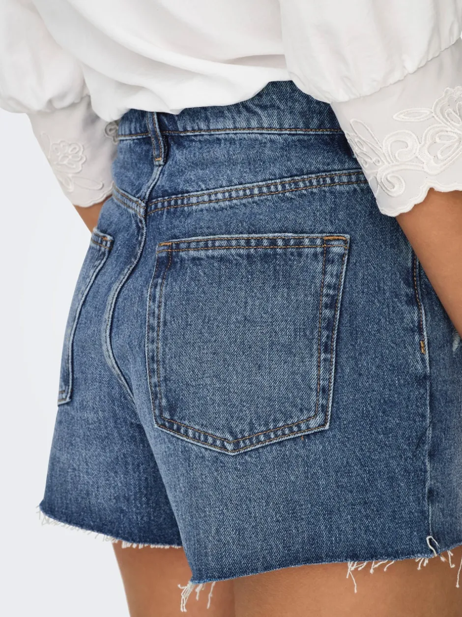 Outlet -ONLGABI Høj talje Regular fit Denim-shorts Dame Shorts|Double Denim